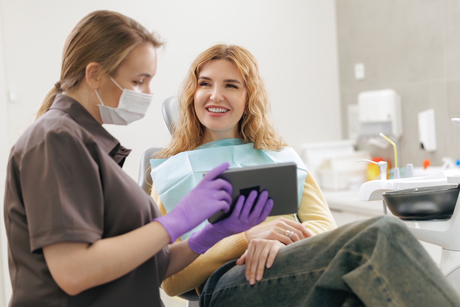 smiling patient with doctor